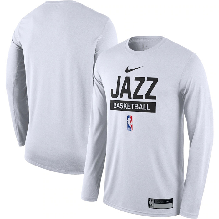 Men's Utah Jazz White 2022/23 Legend On-Court Practice Performance Long Sleeve T-Shirt